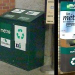 Papeleras recicladoras de diarios en Montreal (Canadá)