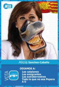 La señora Alicia Sanchez Camacho relinchando... hiiiiiii iiiii iiiii